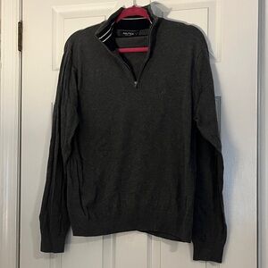 Nautica Men's Charcoal Zip-Up Sweater
